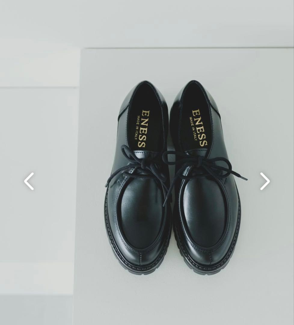 【新品】　ENESS エネス チロリアンシューズ ブラック 37