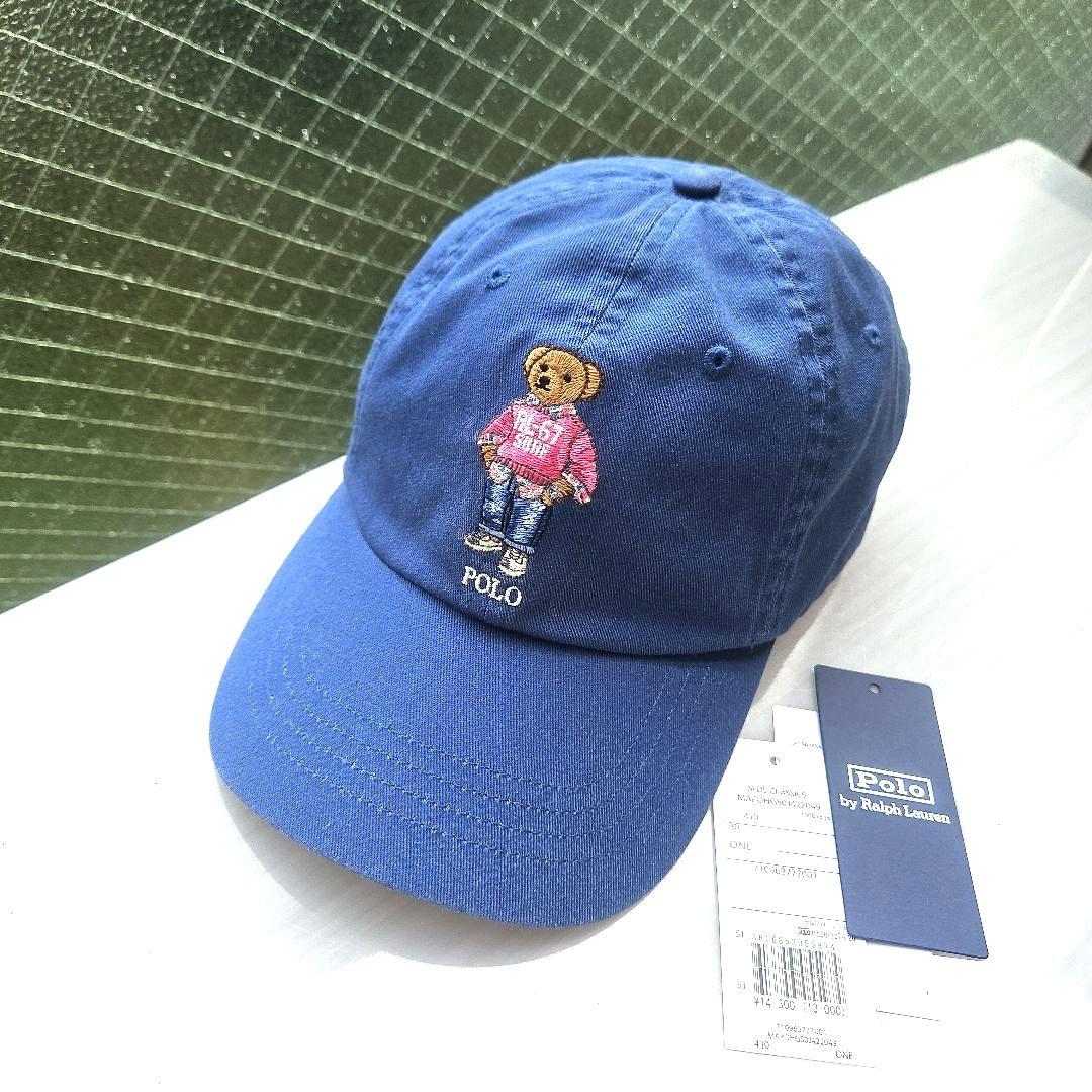 美品⭐ポロラルフローレン ポロベア刺繍 ベースボールキャップ 水色
