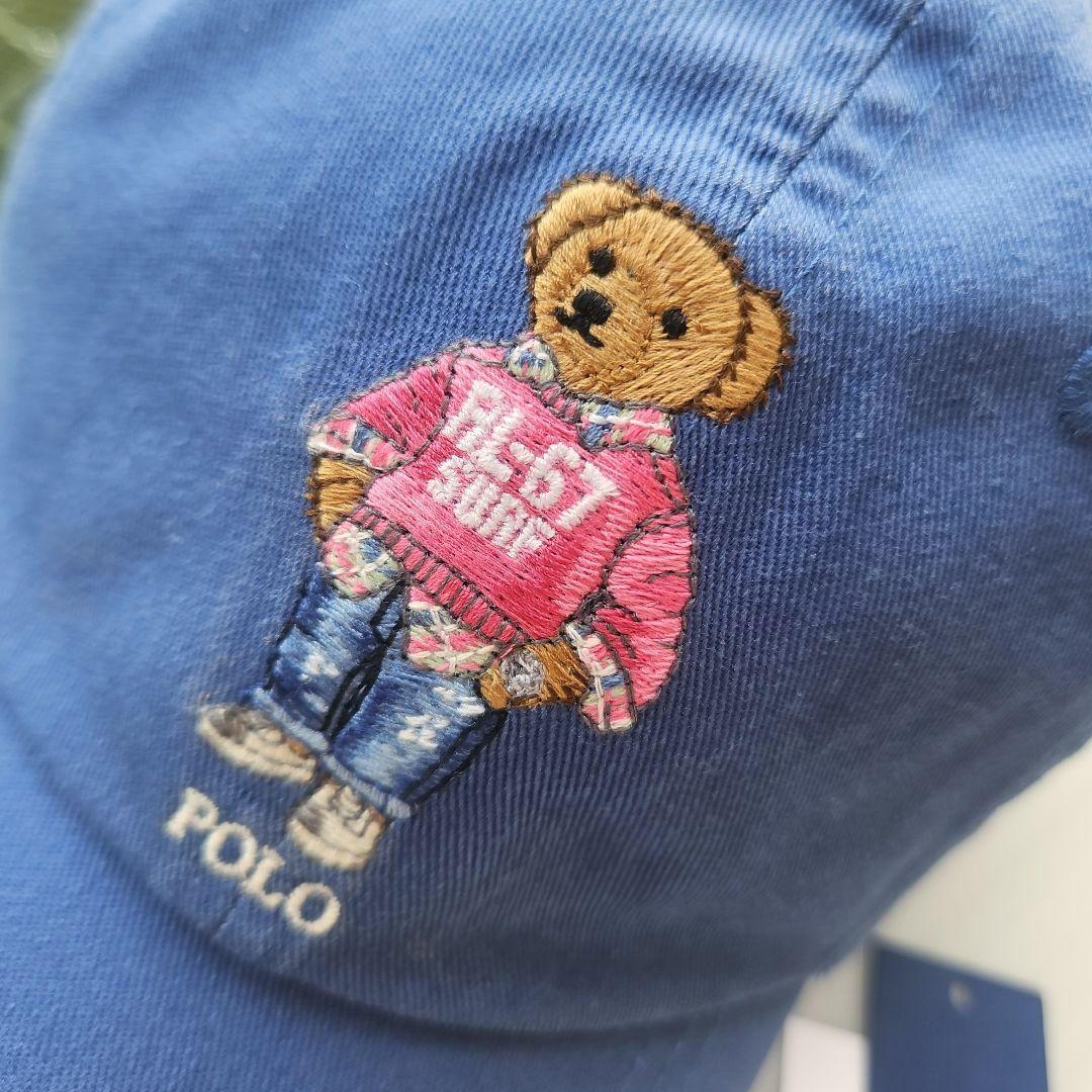 美品⭐ポロラルフローレン ポロベア刺繍 ベースボールキャップ 水色