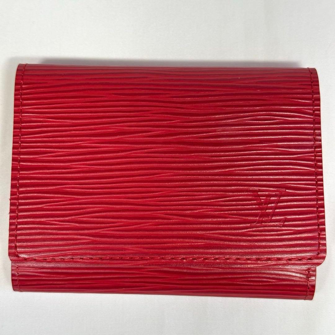 新品同様 LOUIS VUITTON エピレザー 名刺入れ ルージュ（レッド系）