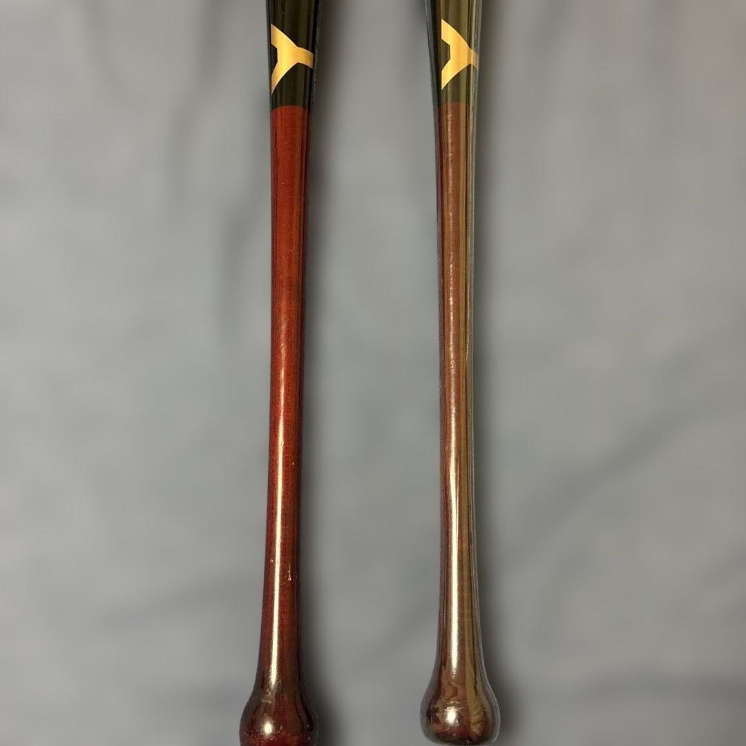 ヤナセ木製硬式オーダバット 2本セット　赤茶