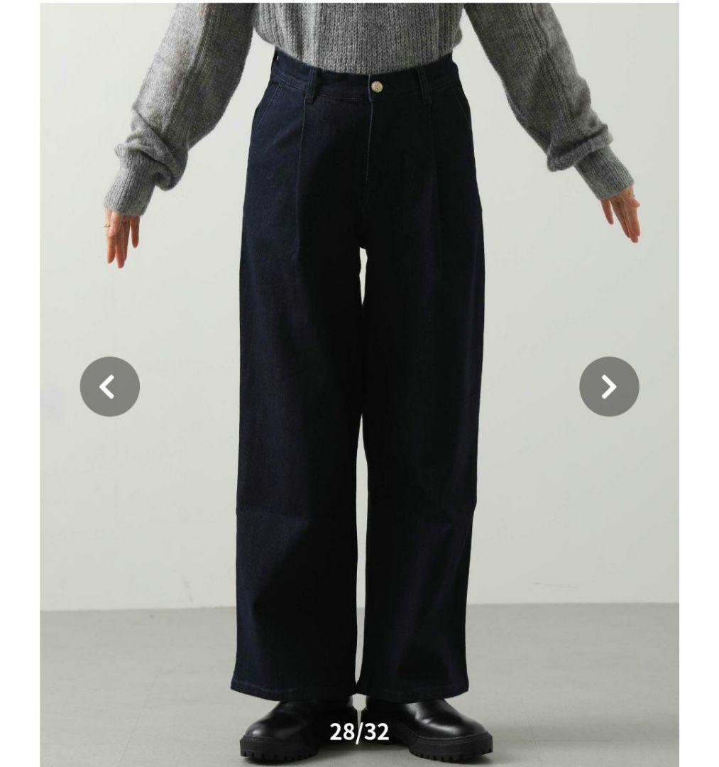 Gready Brilliant　ストレッチタックワイドデニムパンツ