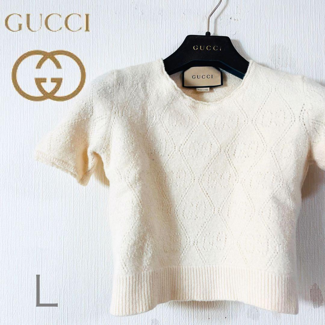 専用꧁美 品꧂ GUCCI グッチ　GG柄ニット アイボリー L 650676