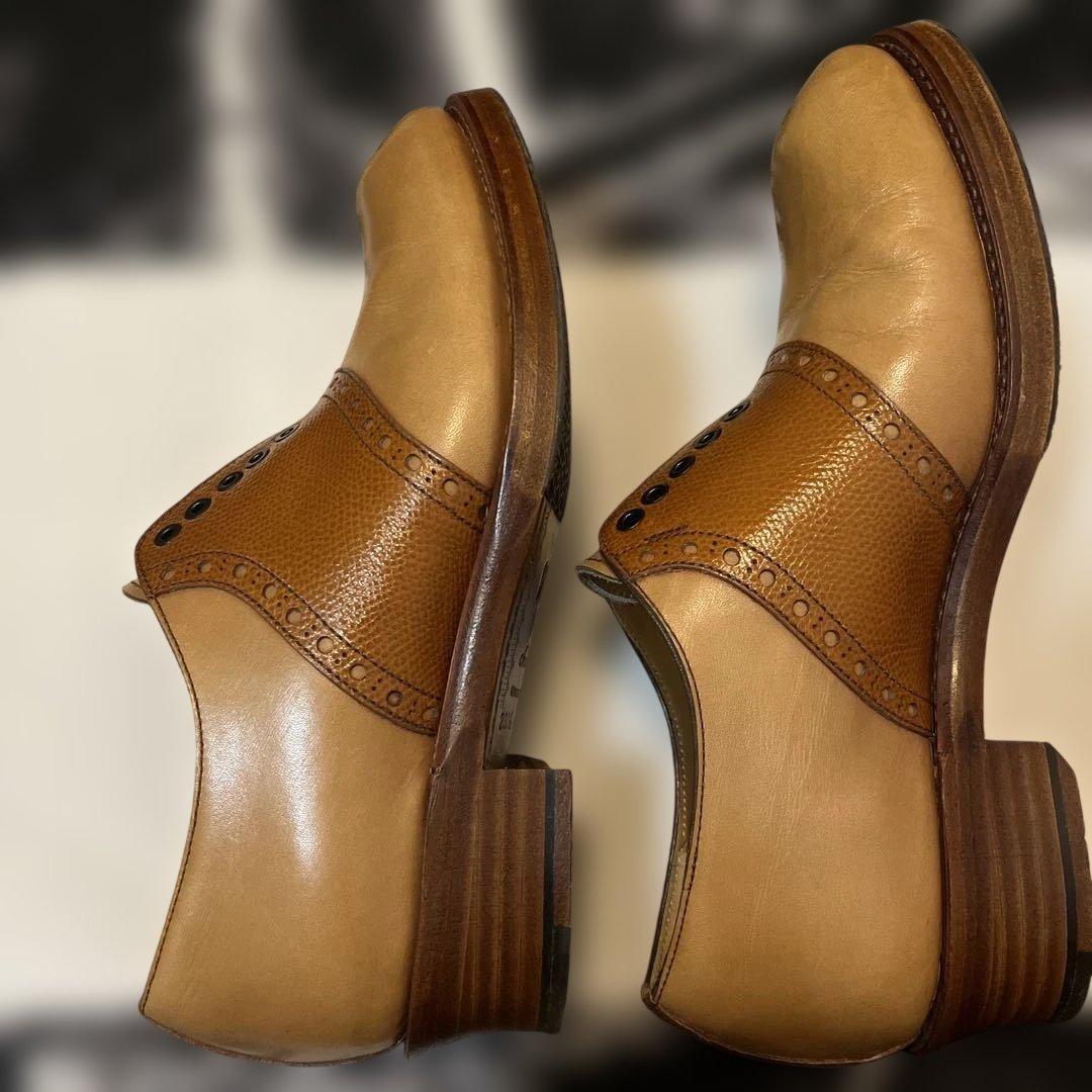 美品　ショセ　23.5cm サドルシューズ　PC-5076　キャメル×ブラウン