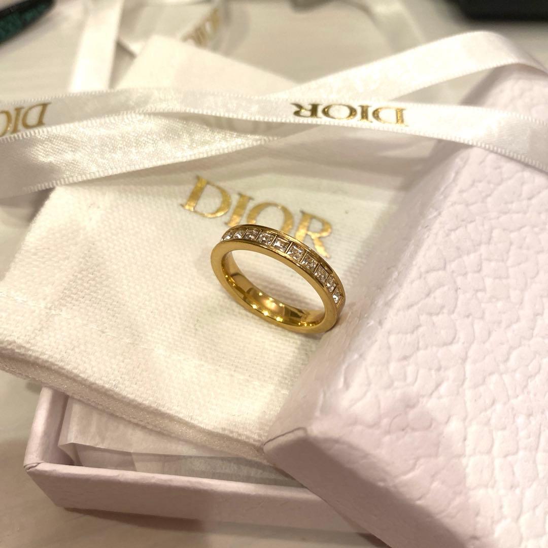 JHONです！dior メタルゴールドリング　12号