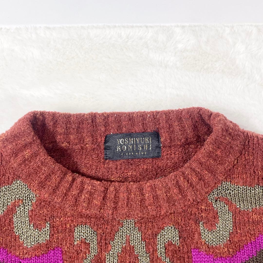 【希少】YOSHIYUKI KONISHI 総柄 ニット 花柄 80s 90s