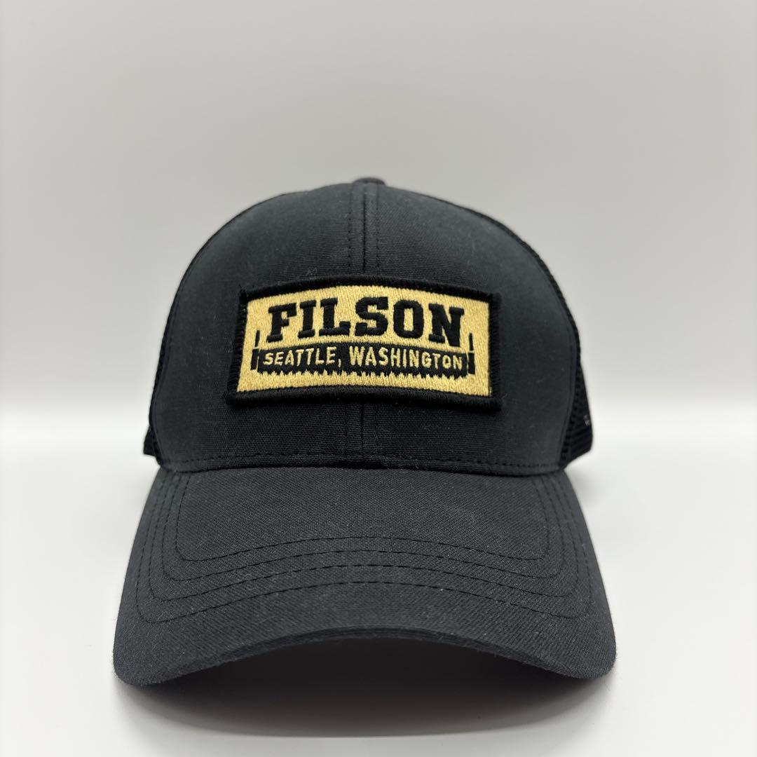 廃盤品 フィルソン ロガーメッシュキャップ 黒 ティンクロス レザーストラップ