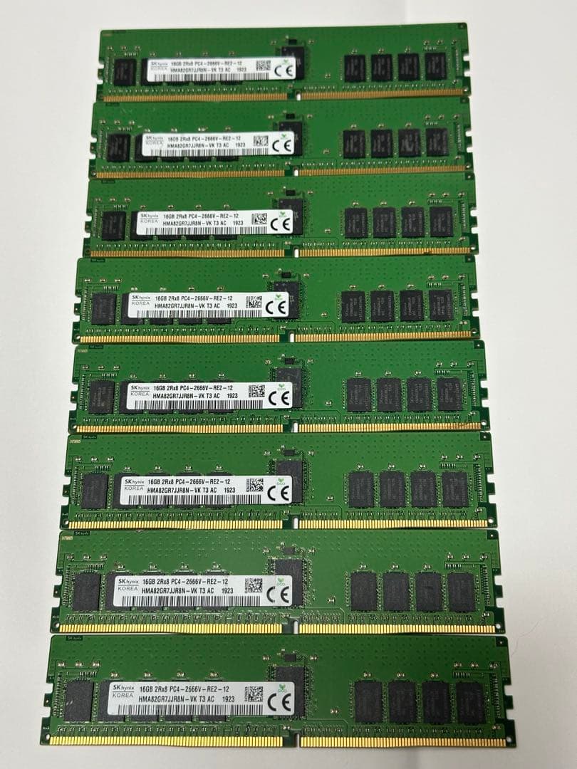 DDR4 2400MHz 16GBメモリモジュール8枚セット