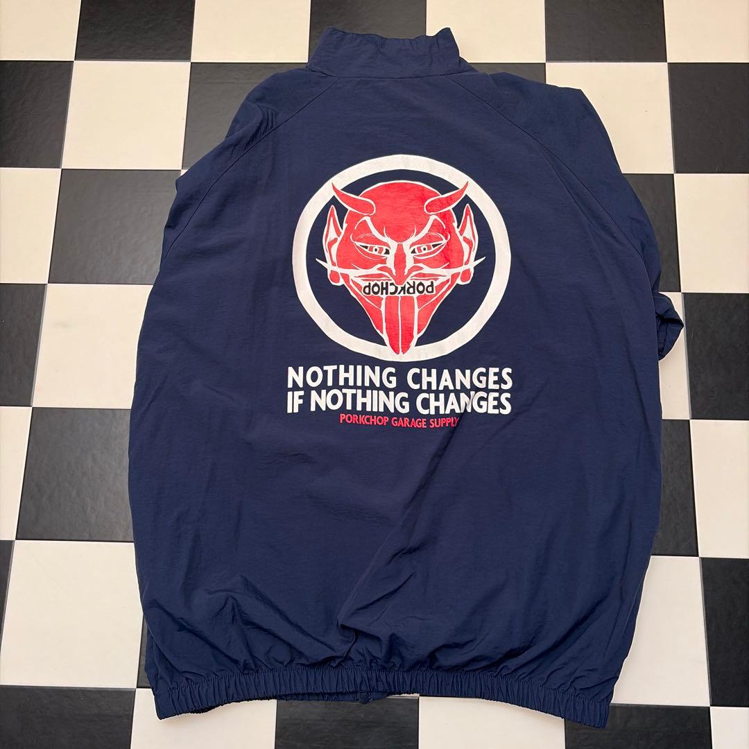 PORKCHOP ナイロン トラックジャケット ネイビー ポークチョップ