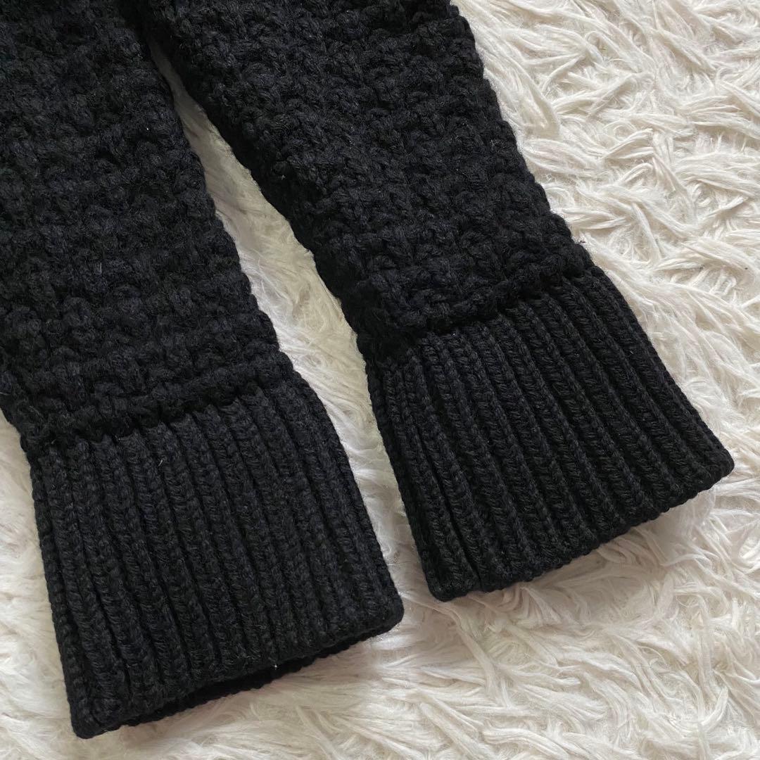 極美品■バーバリーロンドン　ダッフル　ニットコート　ブラック　フード取り外し可