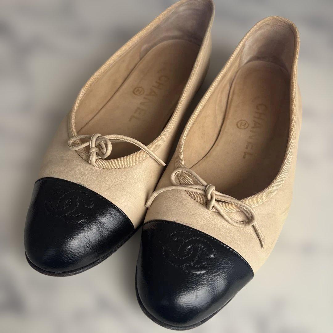 シャネル　バレエシューズ　バレリーナ　フラット　CHANEL ココマーク