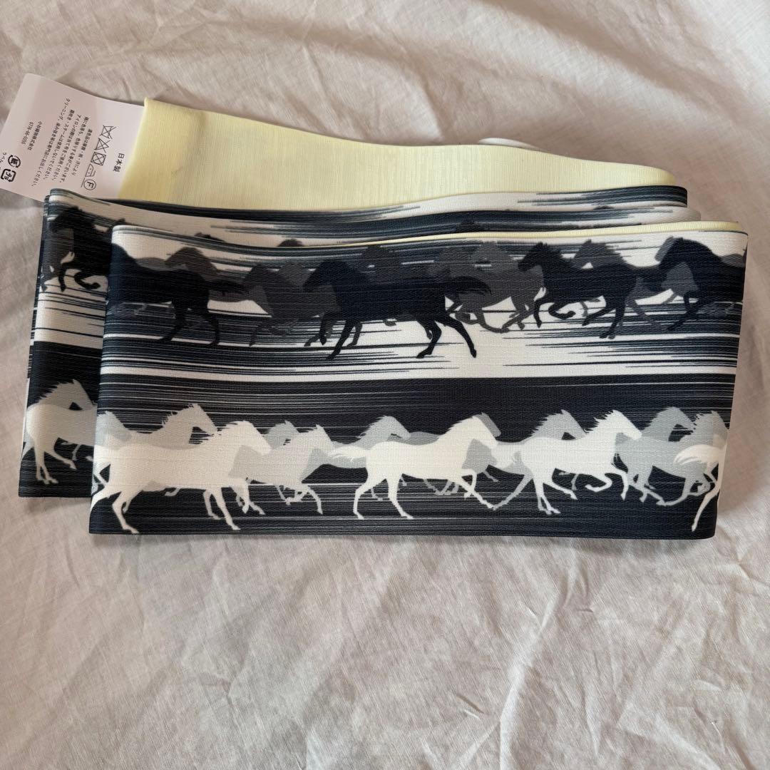新品未使用品　馬　半幅帯