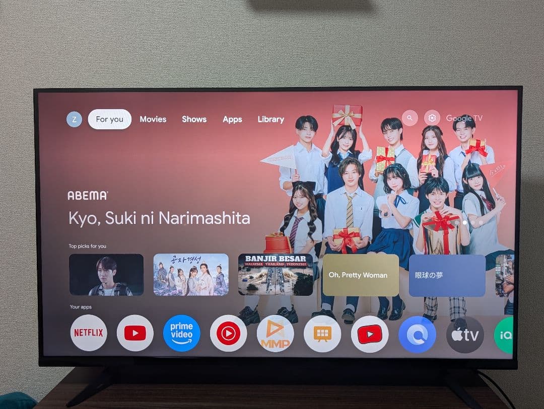 43型 GoogleTV機能搭載 4K対応 チューナーレス スマートテレビ
