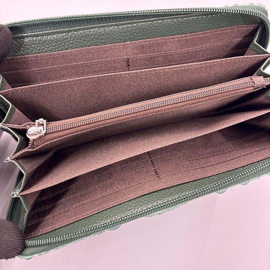 人気　緑　パイソン財布　長財布　パイソン　財布　本革　蛇革　風水　グリーン