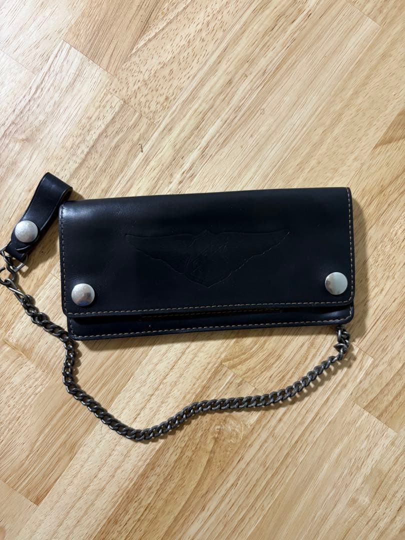 RRL ロゴ レザー トラッカー ウォレット チェーン 長 財布 ラルフ