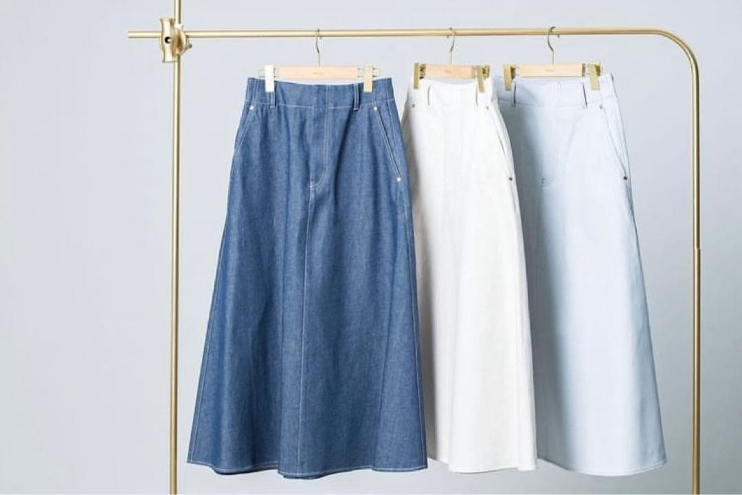 ebure リアクティブデニム トラペーズスカート