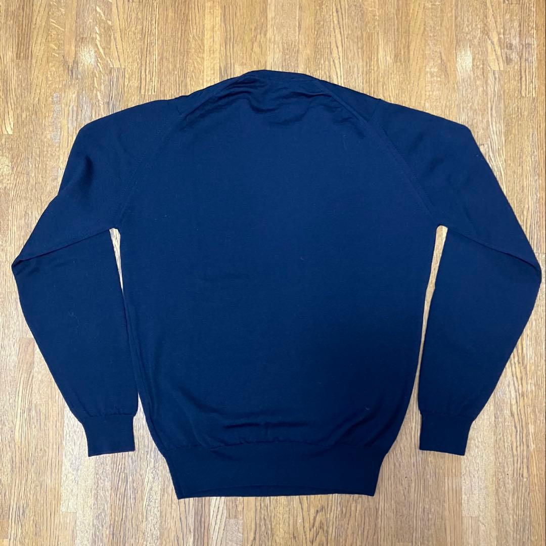 美品 JOHN SMEDLEY ネイビー クルーネックセーター Mサイズ