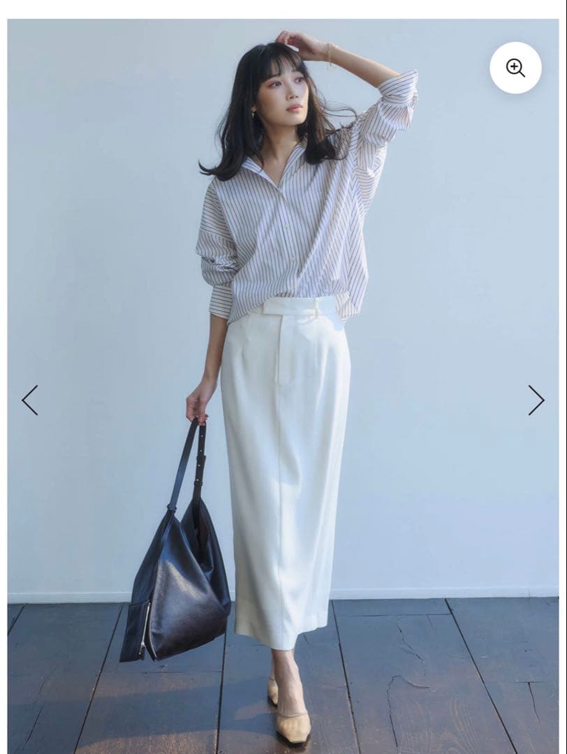 ダブルサテンナロースカート　anuans ECRU 1