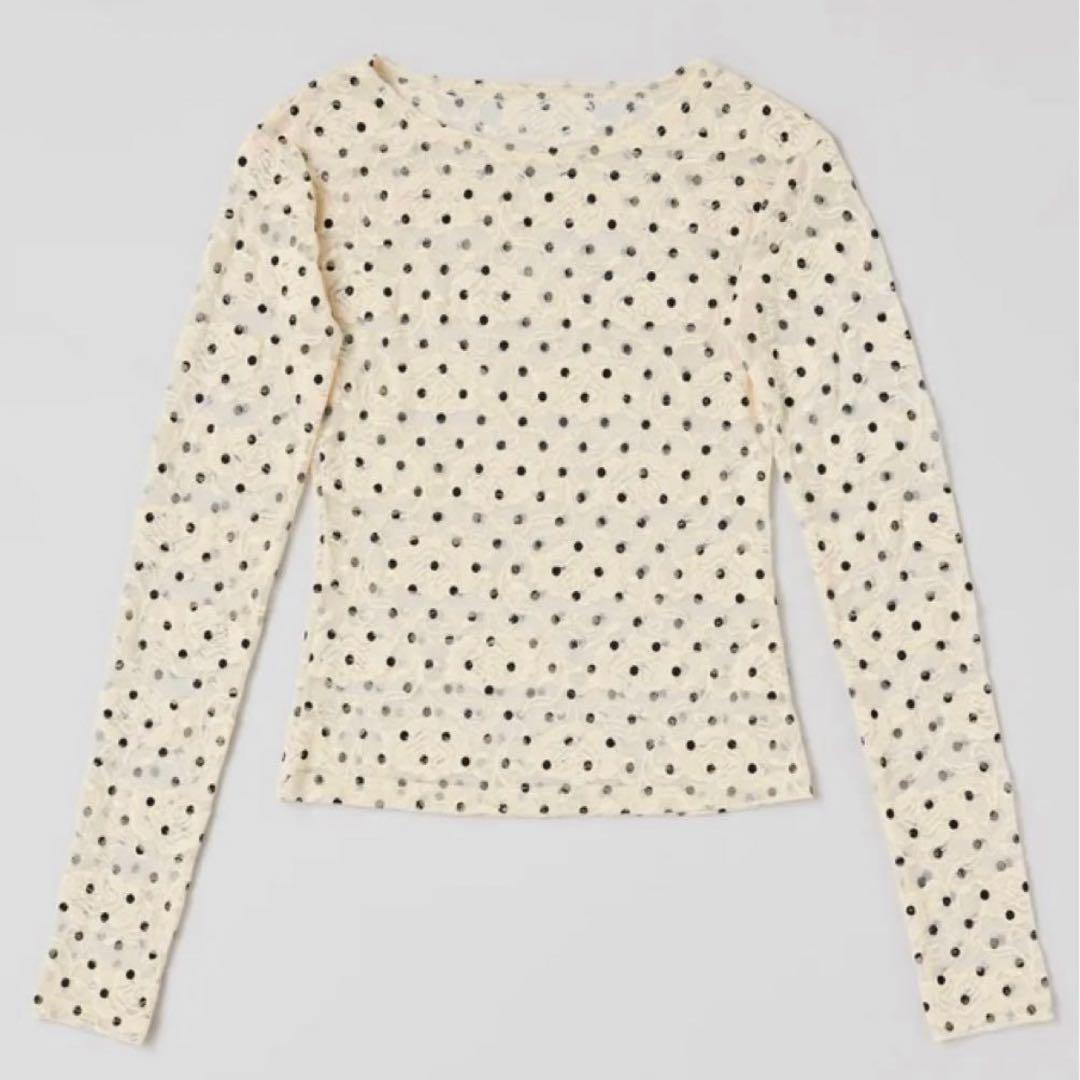 POPPY あさぎーにょ ドット レース シースルートップ