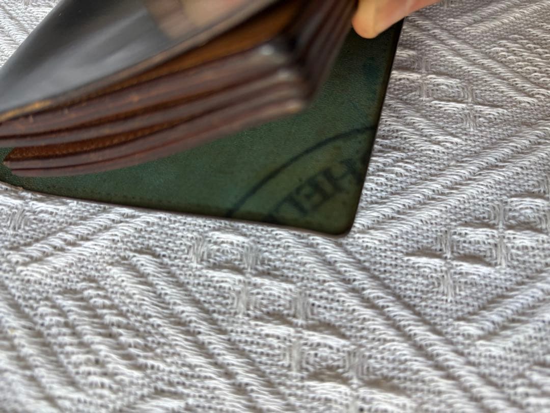 希少色 ヴィンテージformeフォルメコードバン長財布 スタンプ ダークブルー