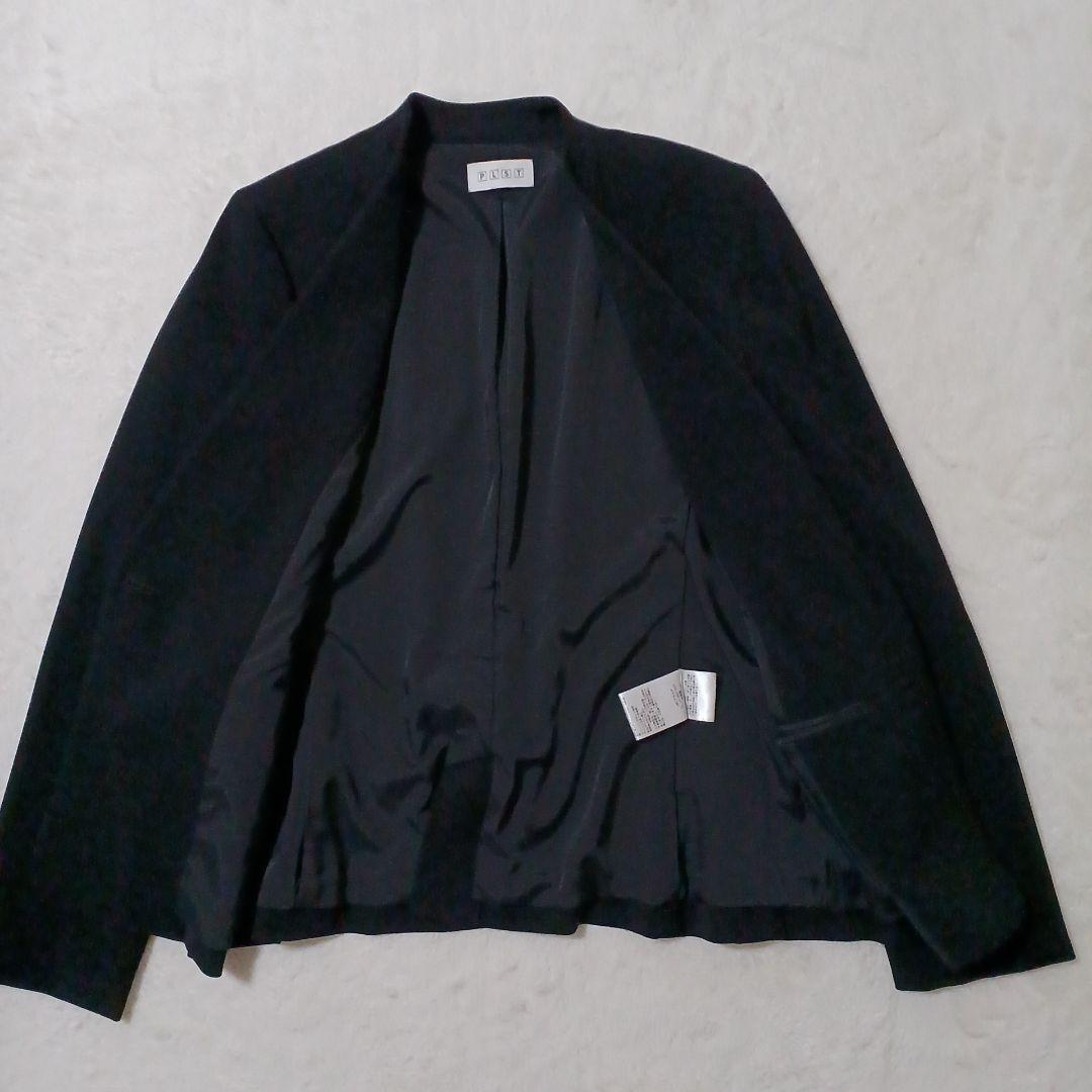 PLST プラステ ノーカラー ジャケット パンツ セットアップ Lブラック 黒