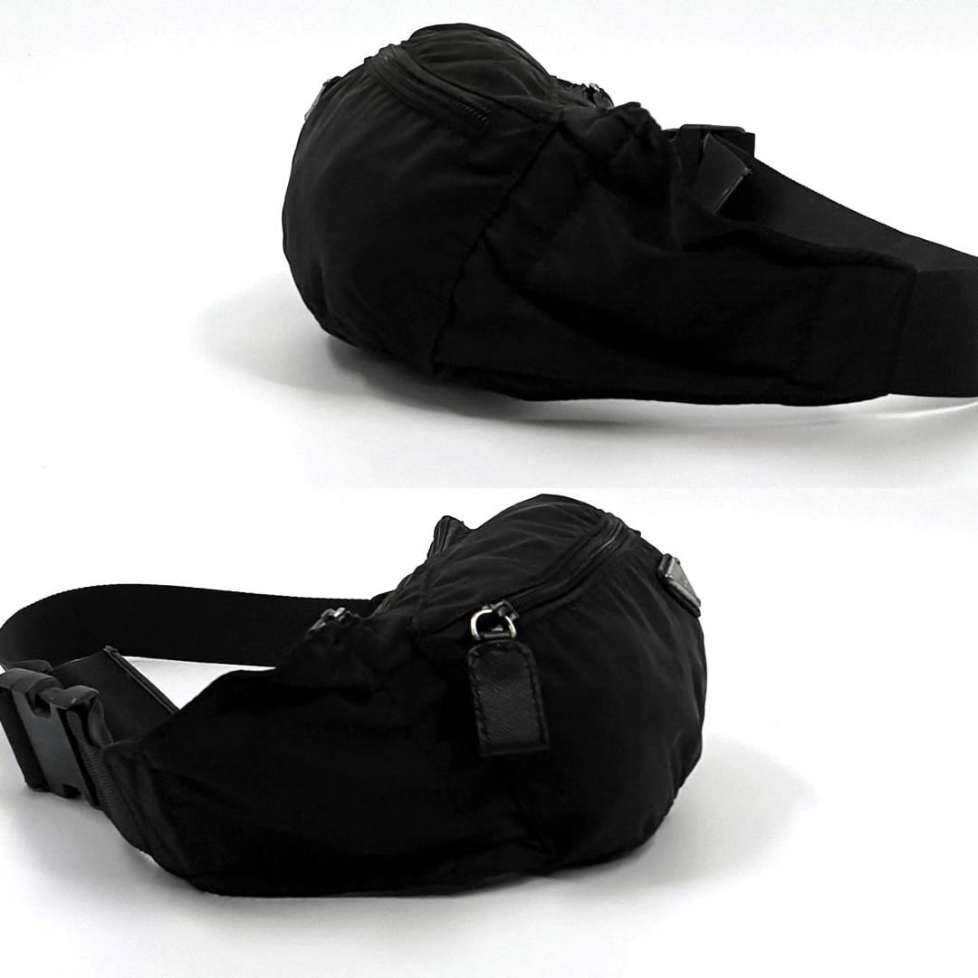 希少✨プラダ ウエストポーチ ボディバッグ ナイロン 三角ロゴ 黒 白タグ