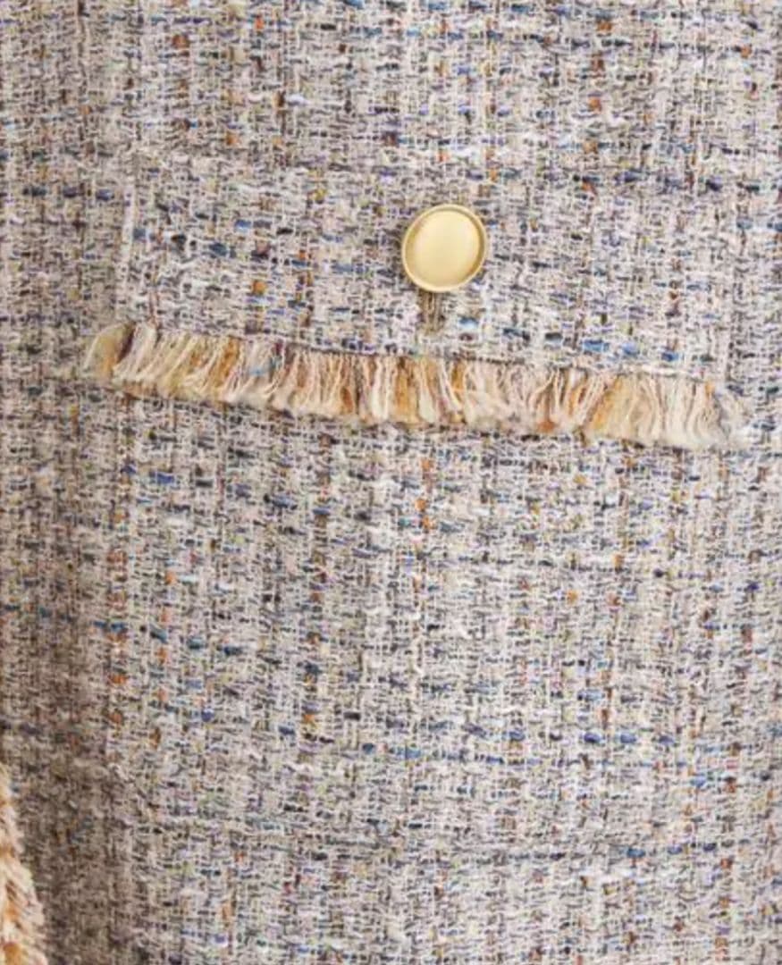 【おらふ】ツイード ポケット ノーカラー ジャケット 38サイズ