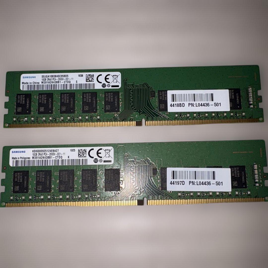 SAMSUNG 16GB PC4-2666V 2枚