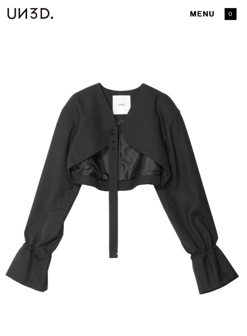un3d クロップドジャケット 黒
