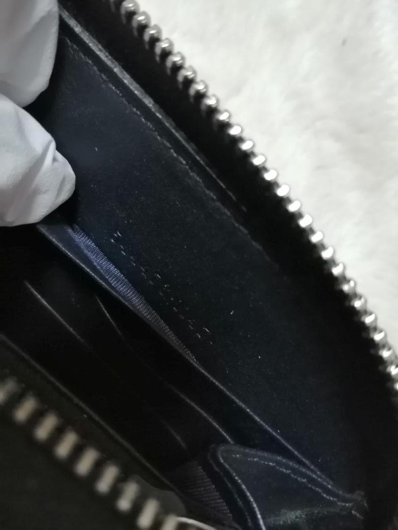 グッチ マイクロシマ GG柄 ラウンドジップ 長財布 型押し レザー ブラック