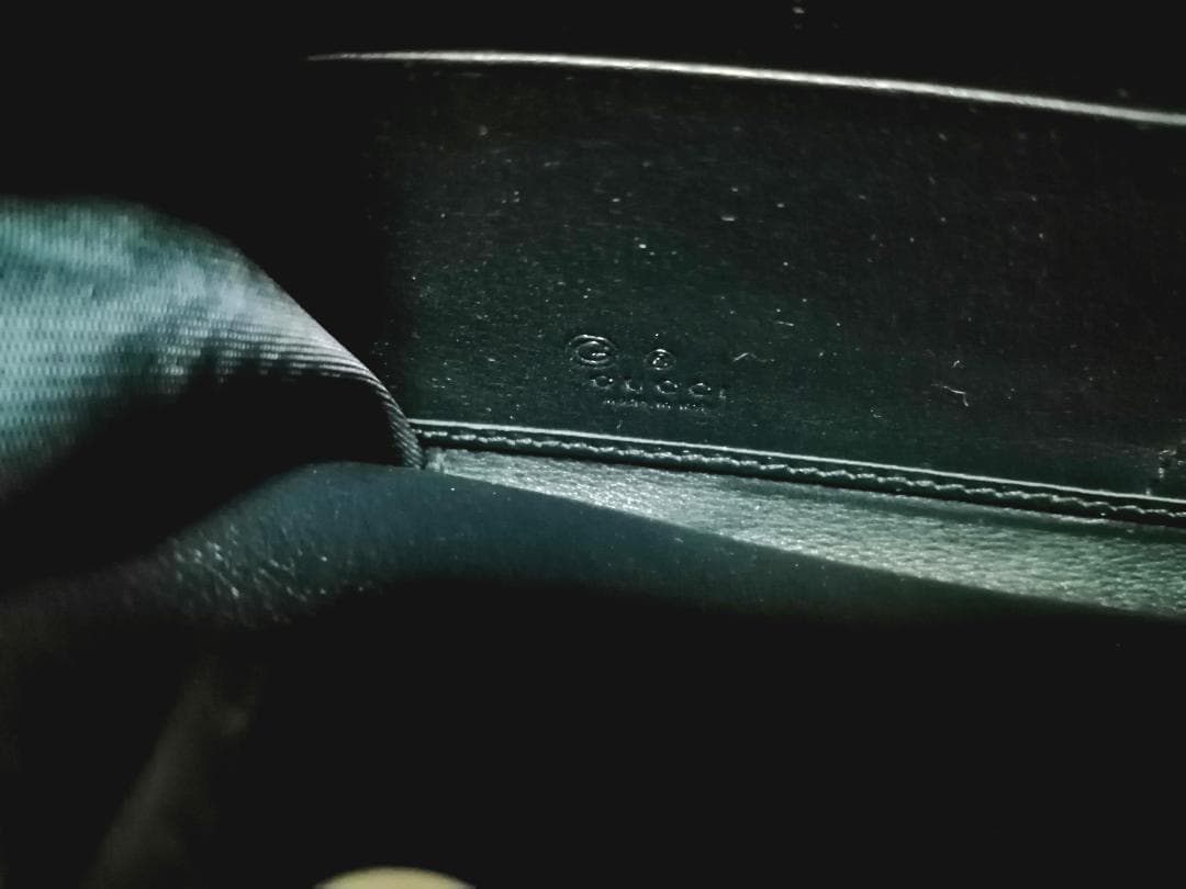 グッチ マイクロシマ GG柄 ラウンドジップ 長財布 型押し レザー ブラック