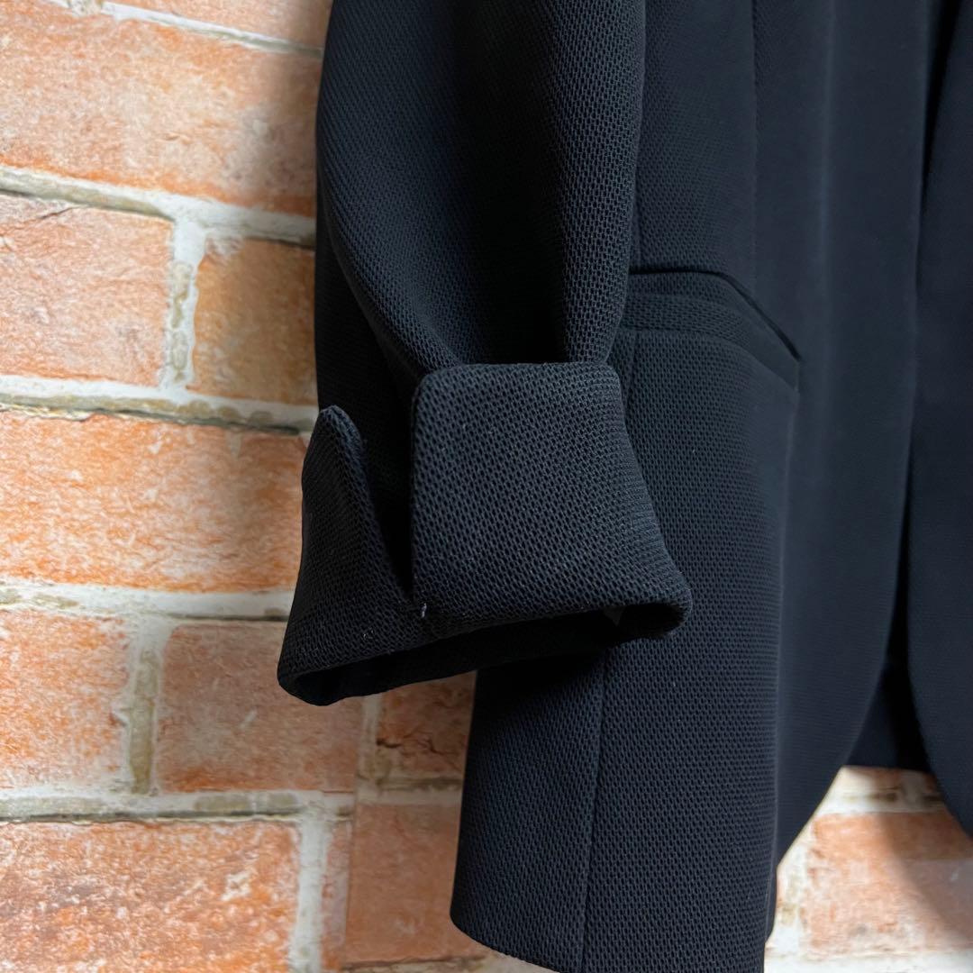 (未使用級)オーカトランク　ノーカラー　コットン　パンツスーツセットアップ　紺色