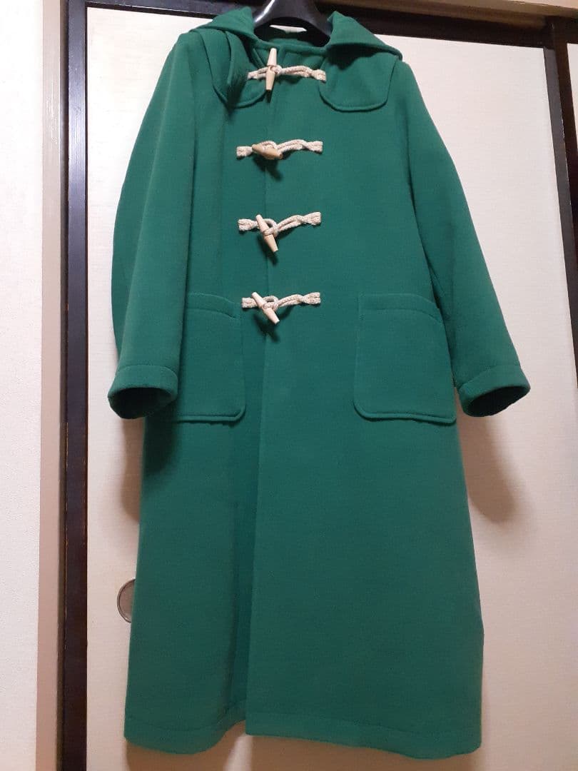 BEAMS BOY 緑色ダッフルコート フード付き