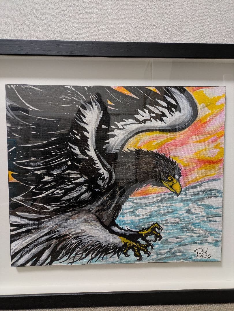 天野弓彦　イーグルの絵画（キャンバス）