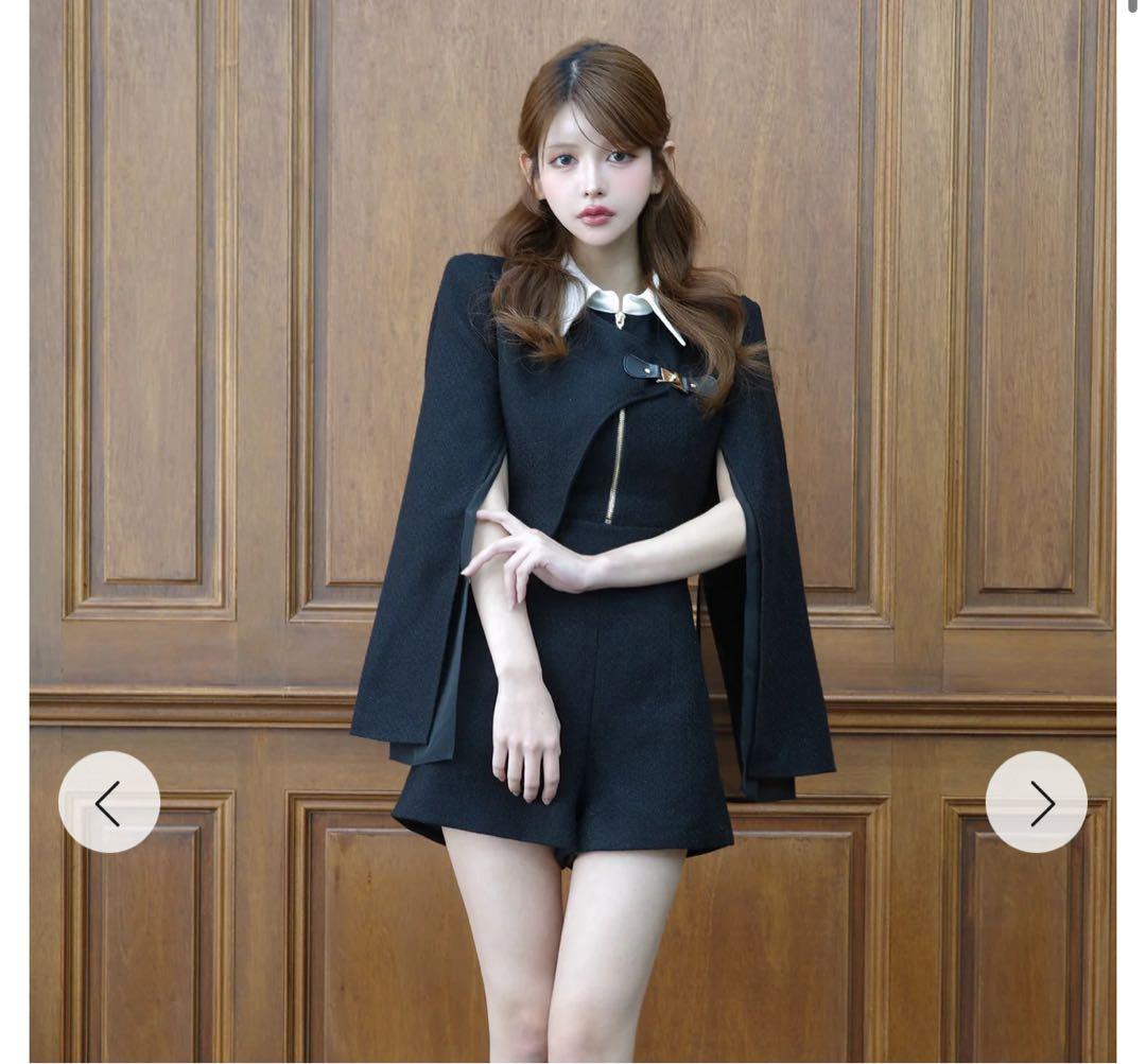 Randy シアードッキングバックルツイードコンビネゾン XS