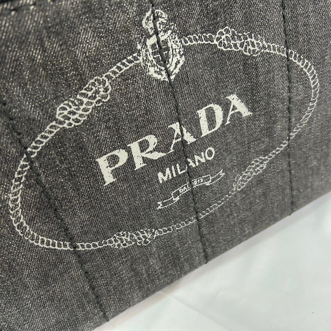 美品　プラダ　カナパ　2way　トートバッグ　デニム　ショルダーバッグ　ブラック