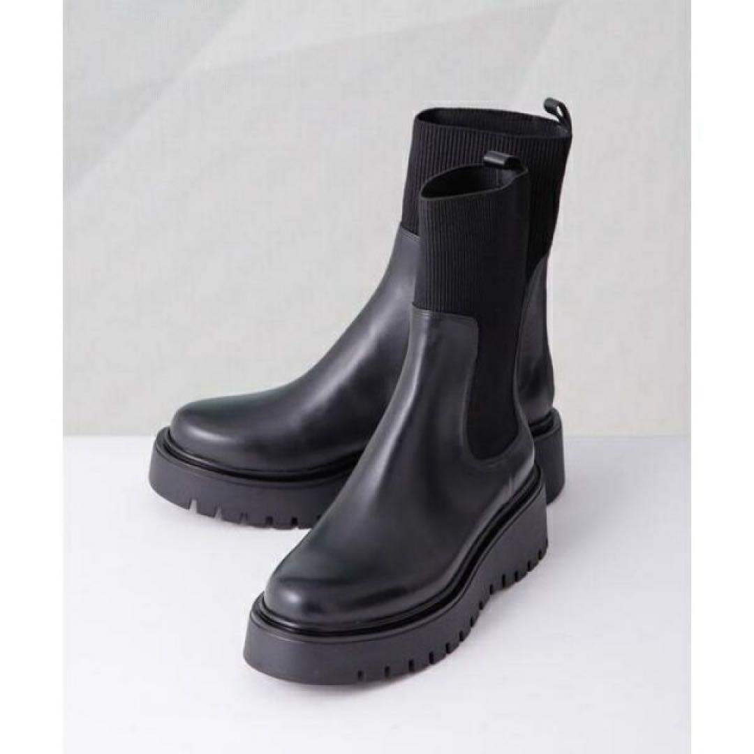 CORSO ROMA 9／サイドゴアリブニットブーツ／ナノユニバース