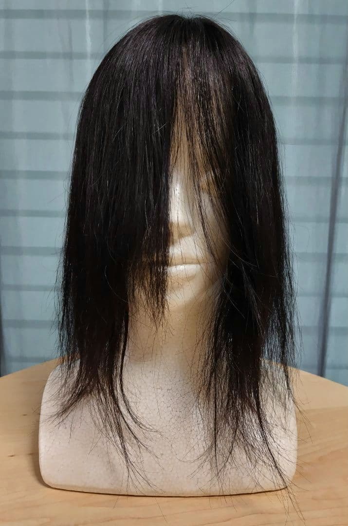 ★値下げ中★　ヘアピース　部分ウィッグ　人毛100%　フラッティス　ブラック