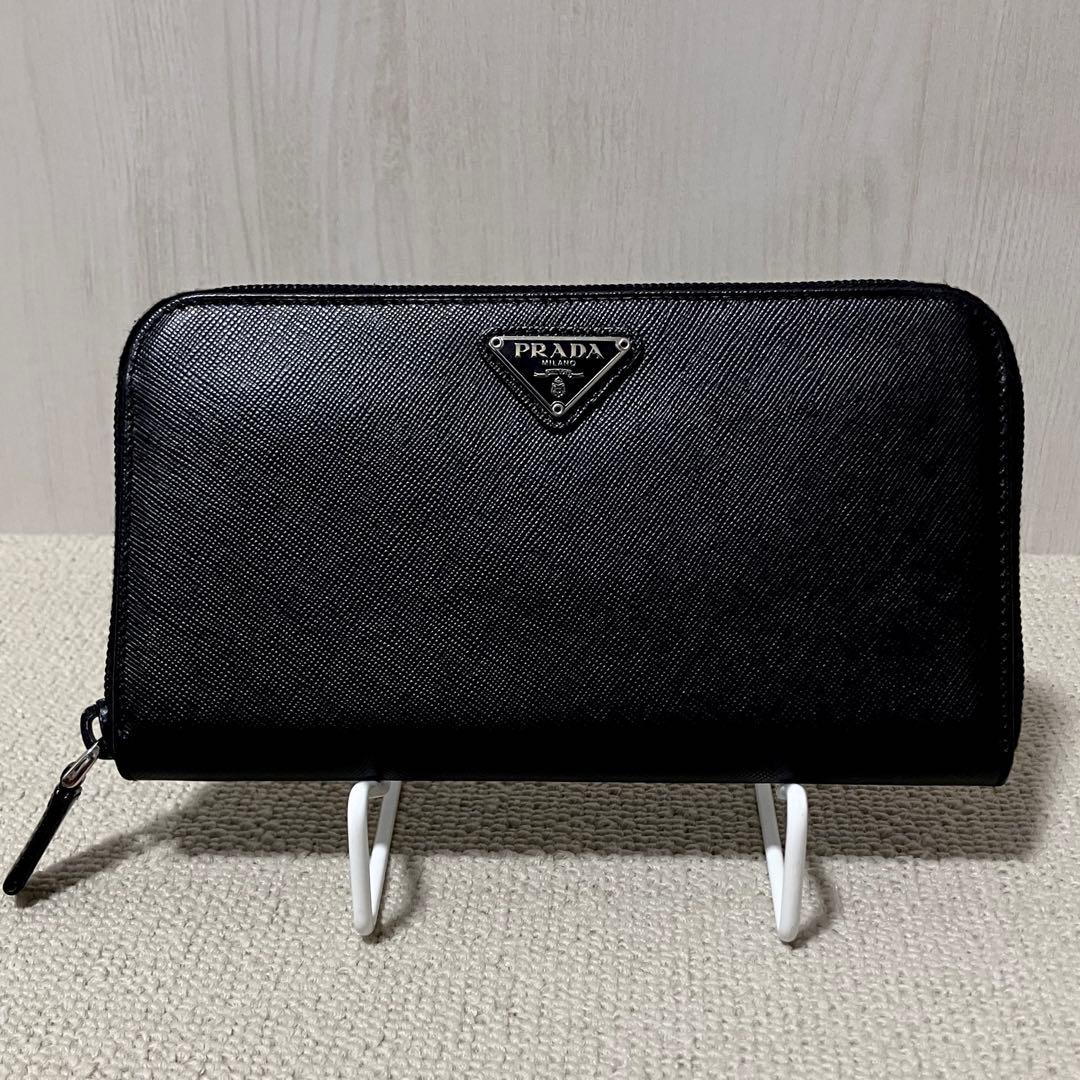 専用！プラダ［長財布］ラウンドジップ　サフイアーノ　ブラック　トライアングル