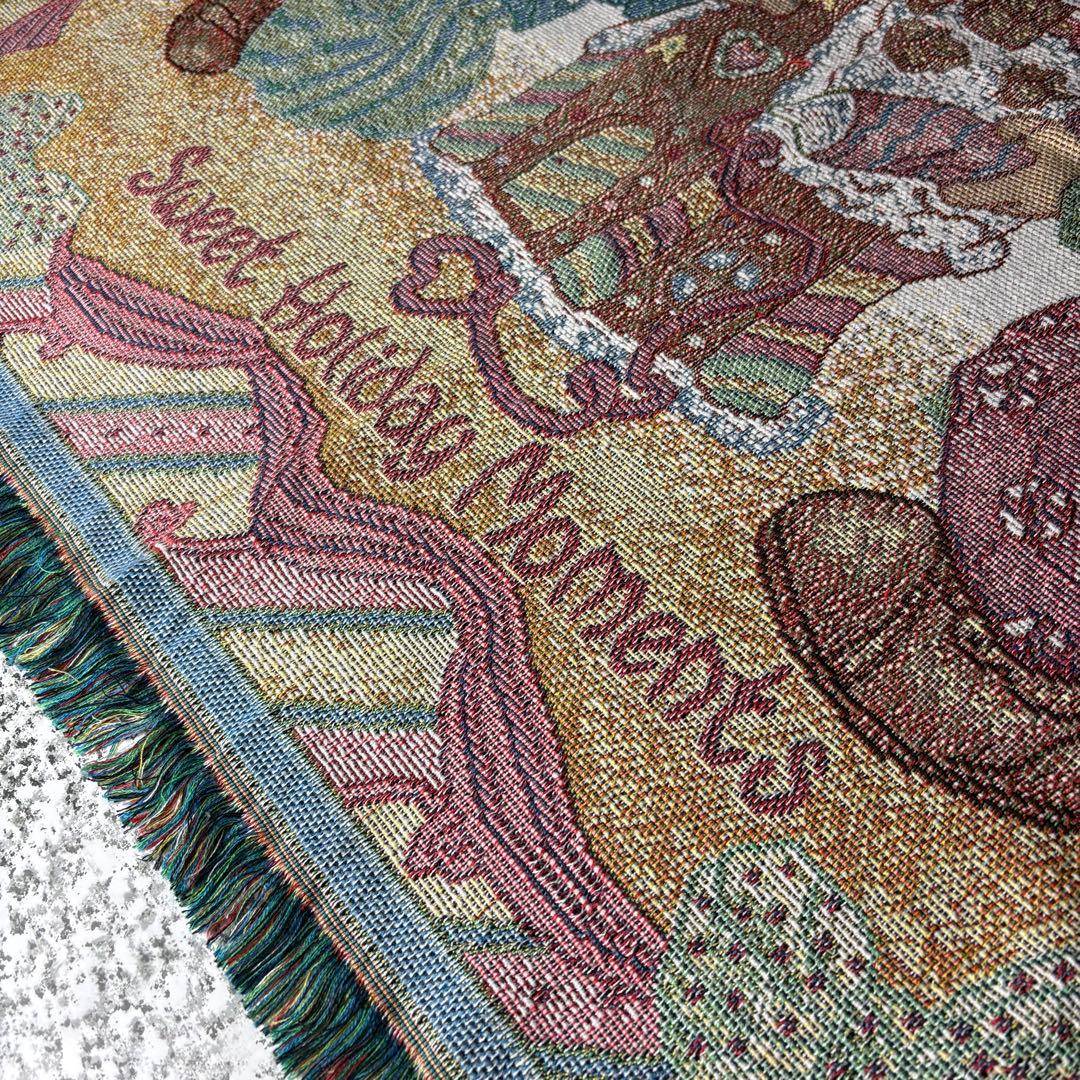 【90s USA製】プレシャスモーメント　ヴィンテージラグ　タペストリー　マット