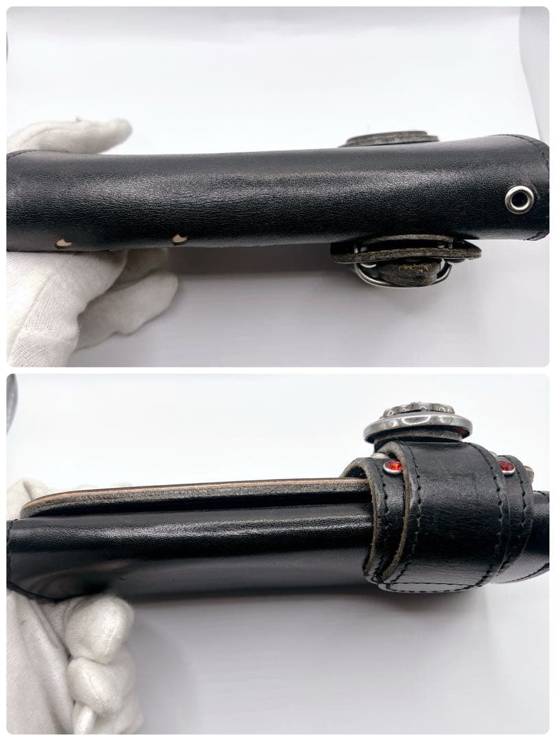 ALZUNI アルズニ 桜 カットワーク レザー ロングウォレット コンチョ