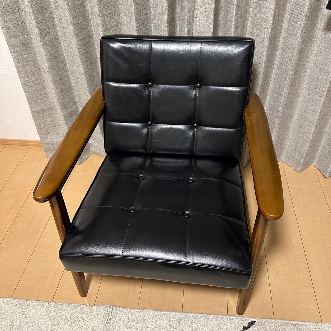 カリモク60 ソファ　1人掛け　ブラック