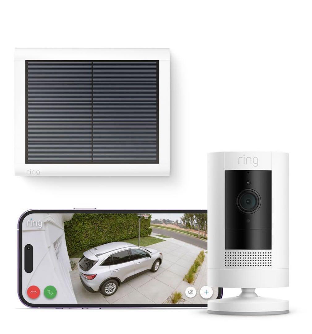 リングカメラ、ソーラーパネルセット