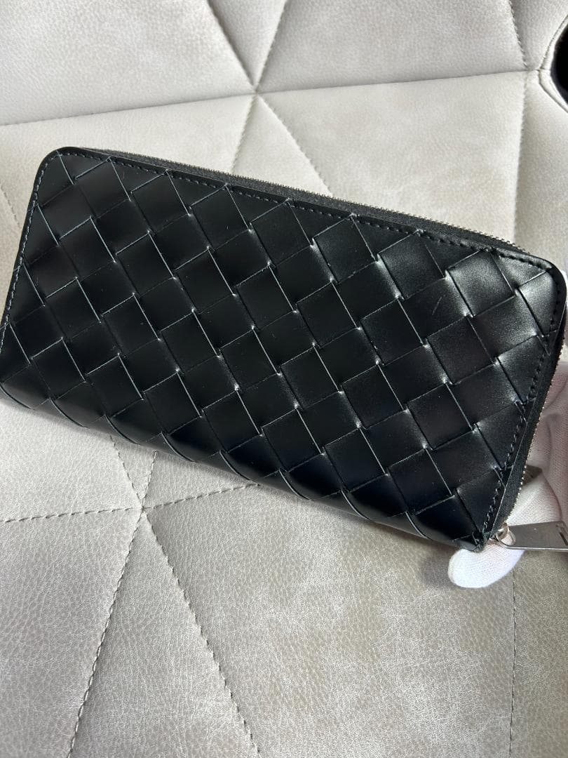 ボッテガヴェネタ BOTTEGA VENETA　ブラック レザー長財布