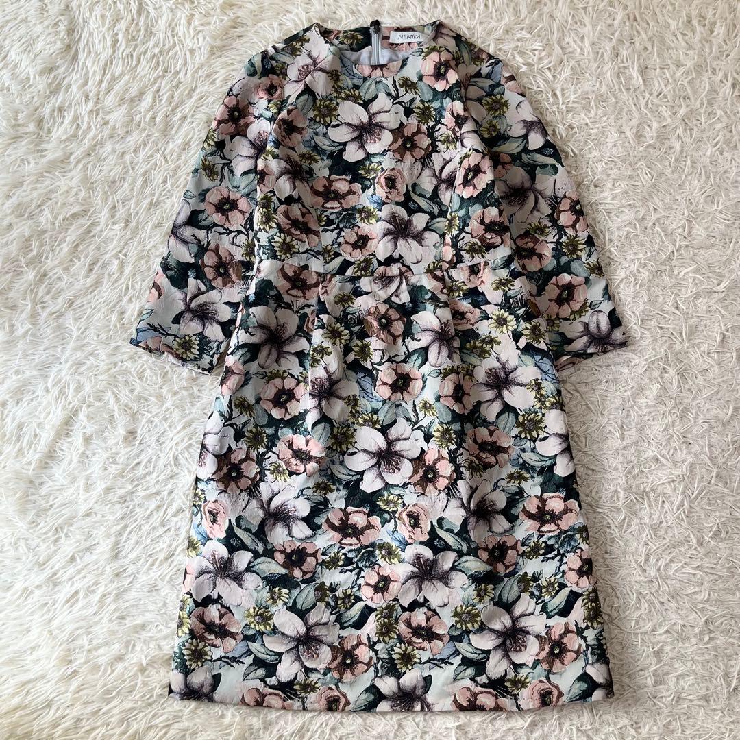 NEMIKA ネミカ　レリアン　ジャガード　花柄　ワンピース