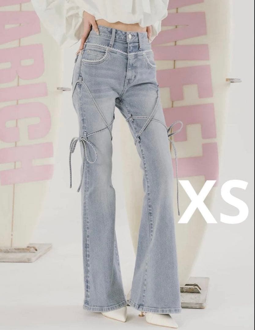 ピコレースハイウエストフレアデニム エイミーイストワール リエンダ エモダ ザラ