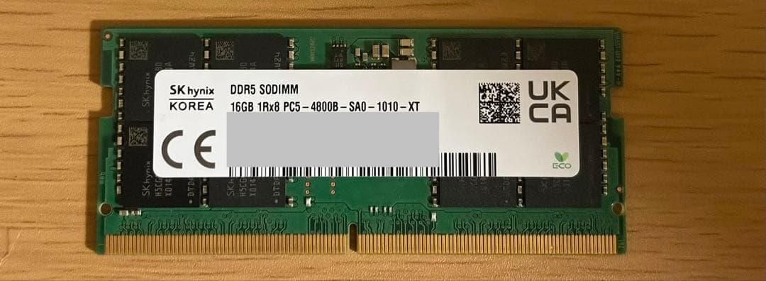 SK hynix DDR5 SODIMM 16GB メモリー