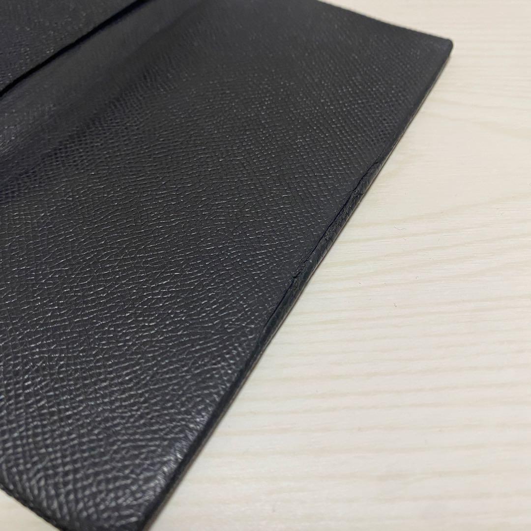 T.MBH 葉合わせ札入れ 水染めリザード オールブラック