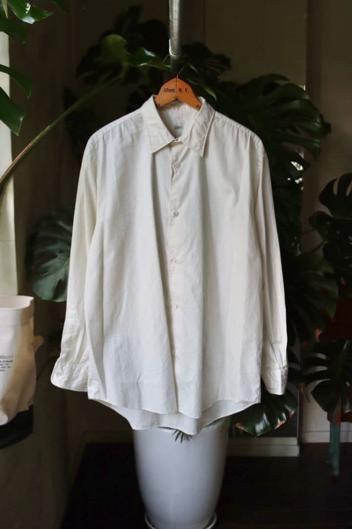 A.PRESSE Regular Collar Shirt ホワイト/ベージュ