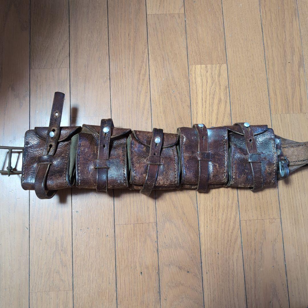 50'sビンテージ スウェーデン軍実物 本革レザーベルト バンダリア